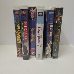Lot of 6 Disney Live Action VHS Movies Classic Videos Sandlot Mary Poppins ++